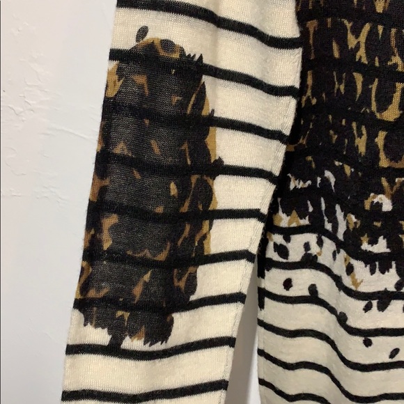 EUC Tory Burch Striped Animal Print Cardigan sz S - Picture 10 of 10